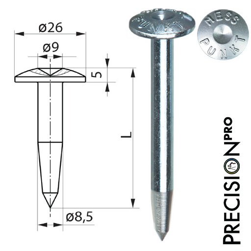Меспункт - Геодезически болт - Няколко размера - PrecisionPro - #tag1#